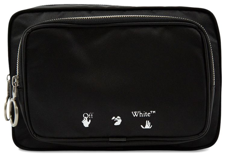 Off White Logo Nylon Belt Bag BlackWhite