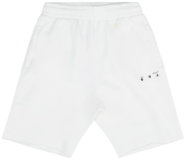 Off White Sprayed Caravaggio Sweatshort WhiteBlack