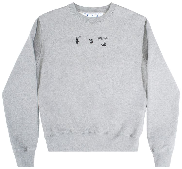 Off White Marker Slim Crewneck Melange Grey