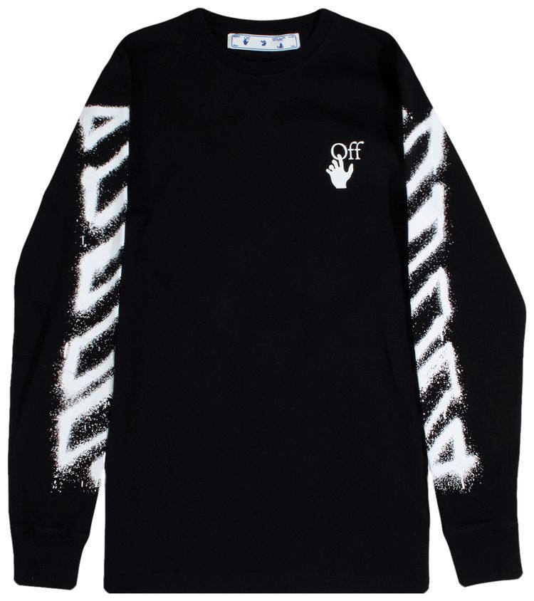 Off White Spray Marker Long Sleeve Tee BlackWhite