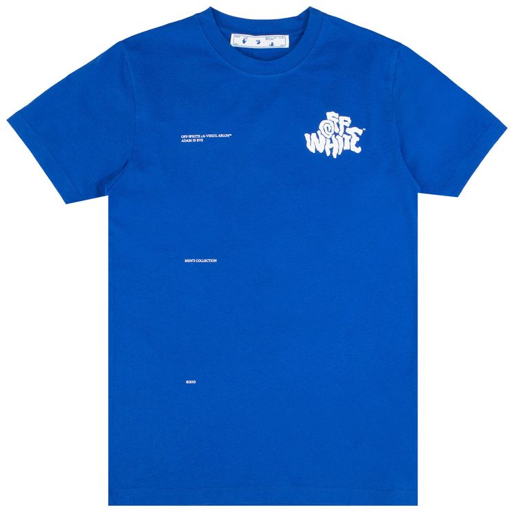 Off White Off Blur Logo Slim Tee BlueWhite