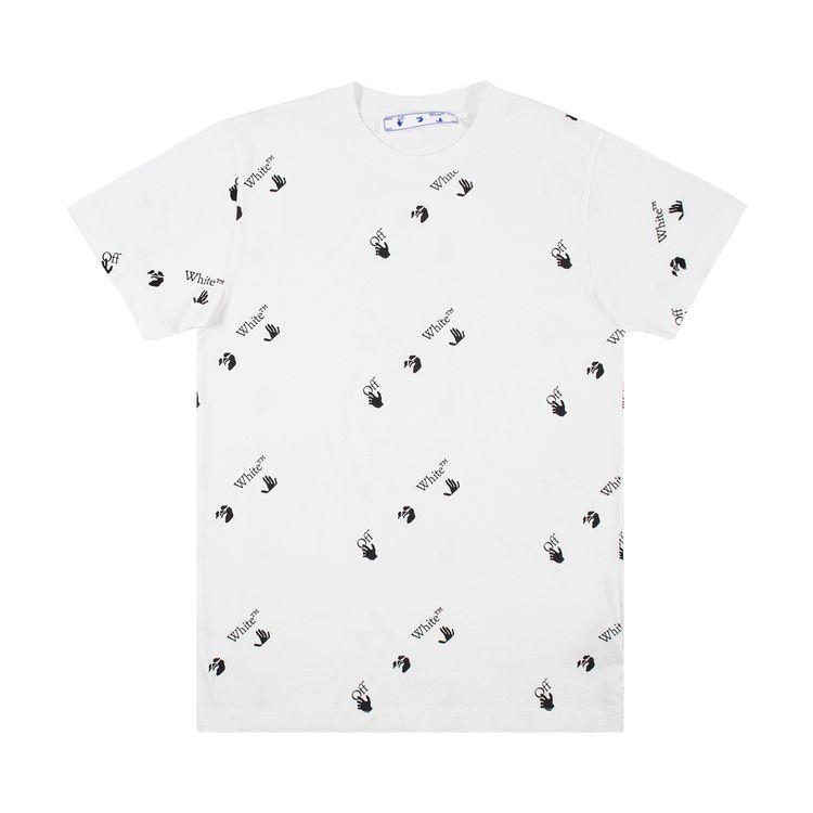 Off White Allover Slim Tee WhiteBlack