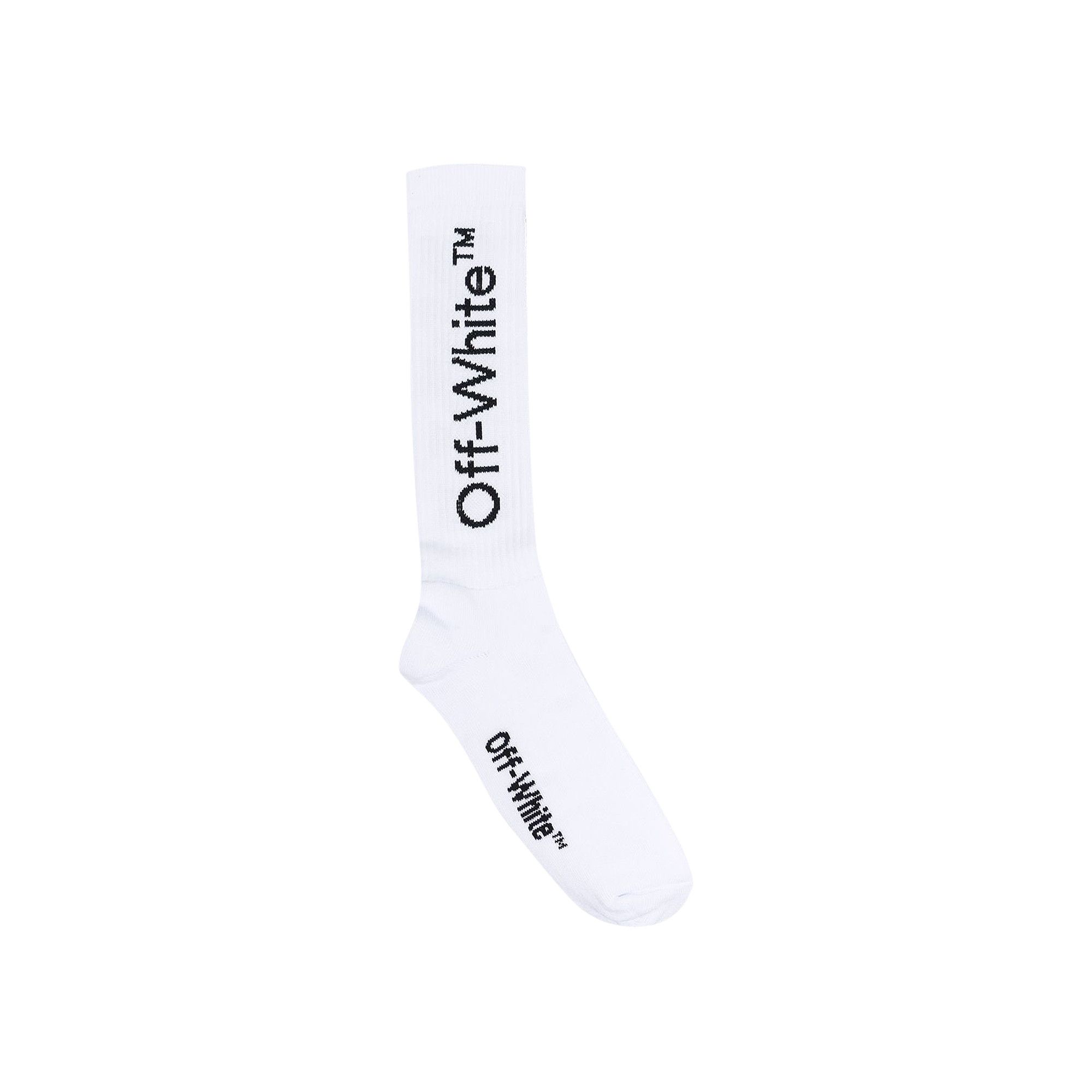 Buy Off-White Diag Mid Length Socks 'White/Black