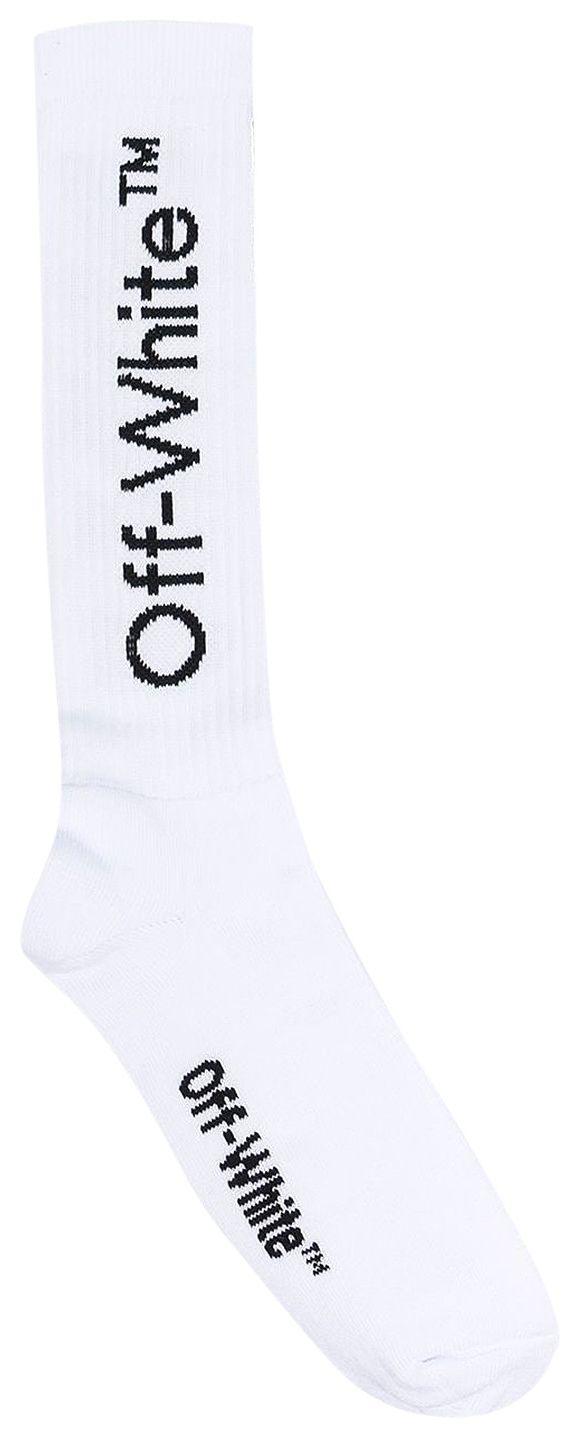 Off White Diag Mid Length Socks WhiteBlack