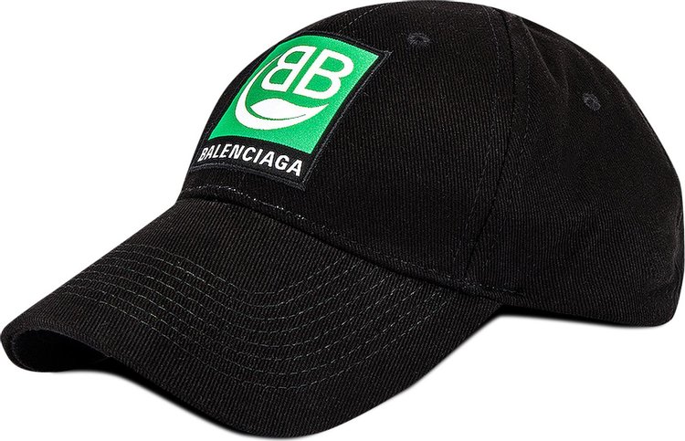 Balenciaga Logo Embroidered Bio Cap 'Black/Green'