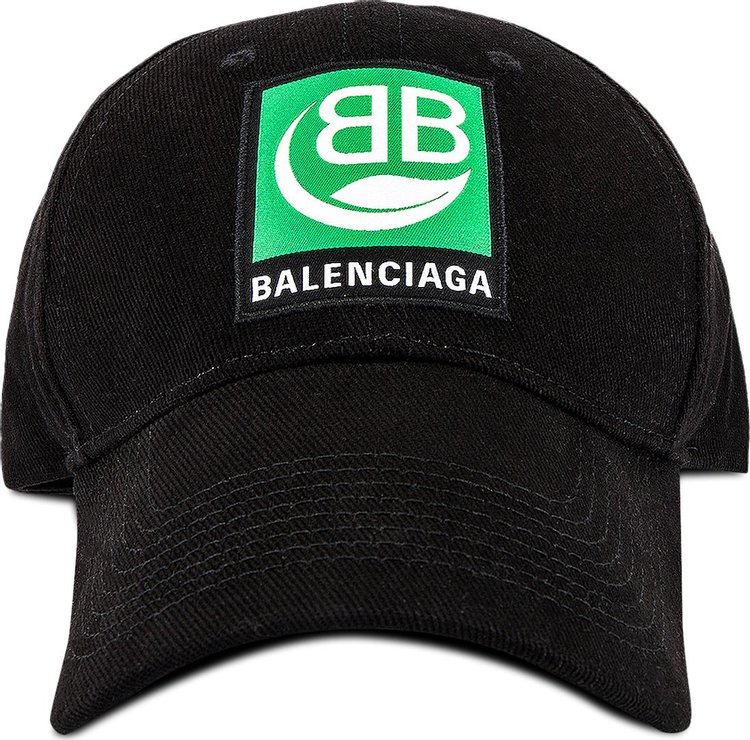 Balenciaga Logo Embroidered Bio Cap BlackGreen