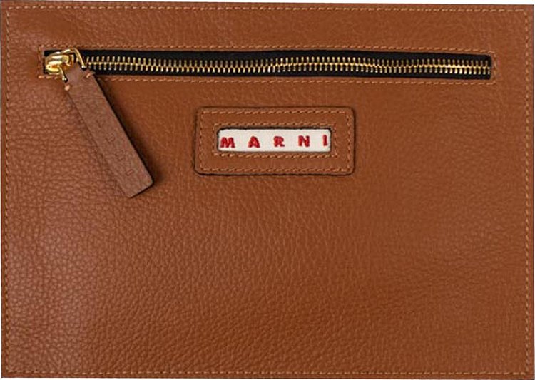 Marni Logo Pouch Bag 'Camel Brown'