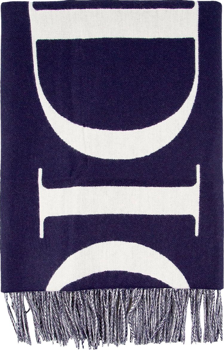 Dior Double Layered Jacquard Scarf 'Navy Blue'