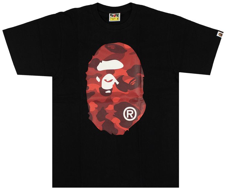 BAPE Color Camo Big Ape Head Tee BlackRed