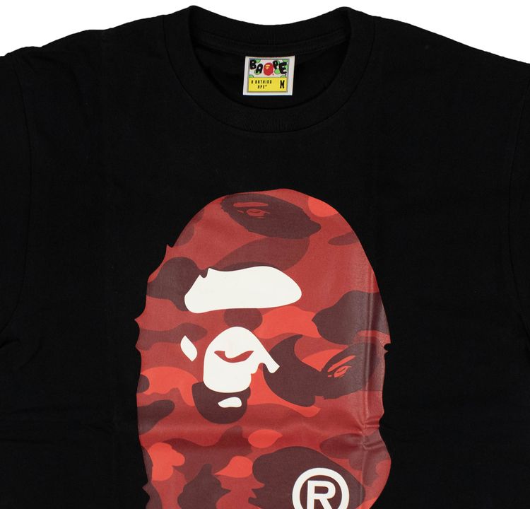 BAPE Color Camo Big Ape Head Tee BlackRed