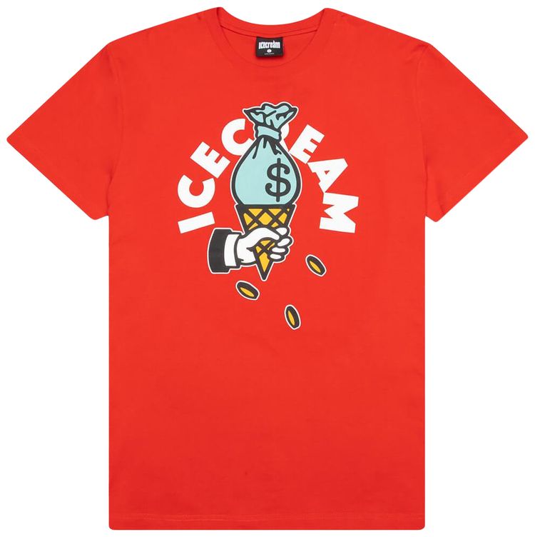 Icecream Cash Rules Short Sleeve Tee Red