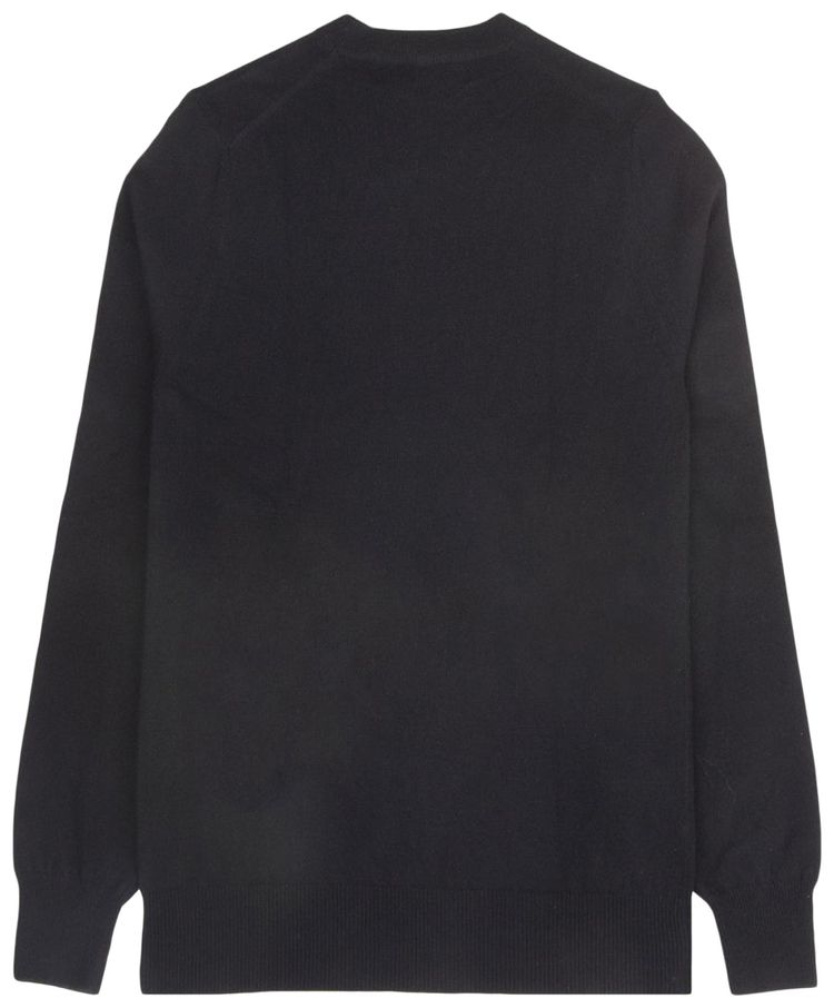 Comme des Garcons PLAY Double Heart V Neck Sweater Black