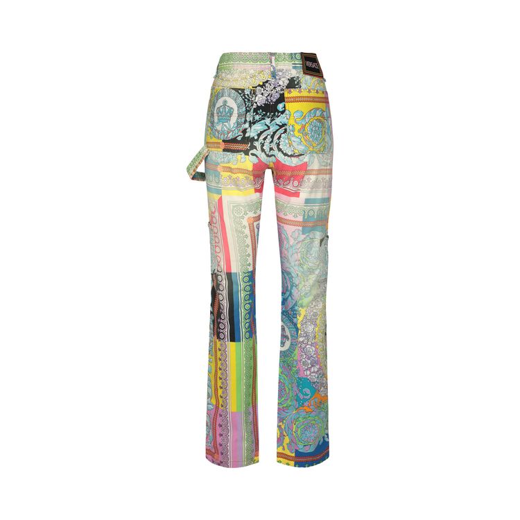 Versace Technicolor Barocco Print Jeans Multicolor
