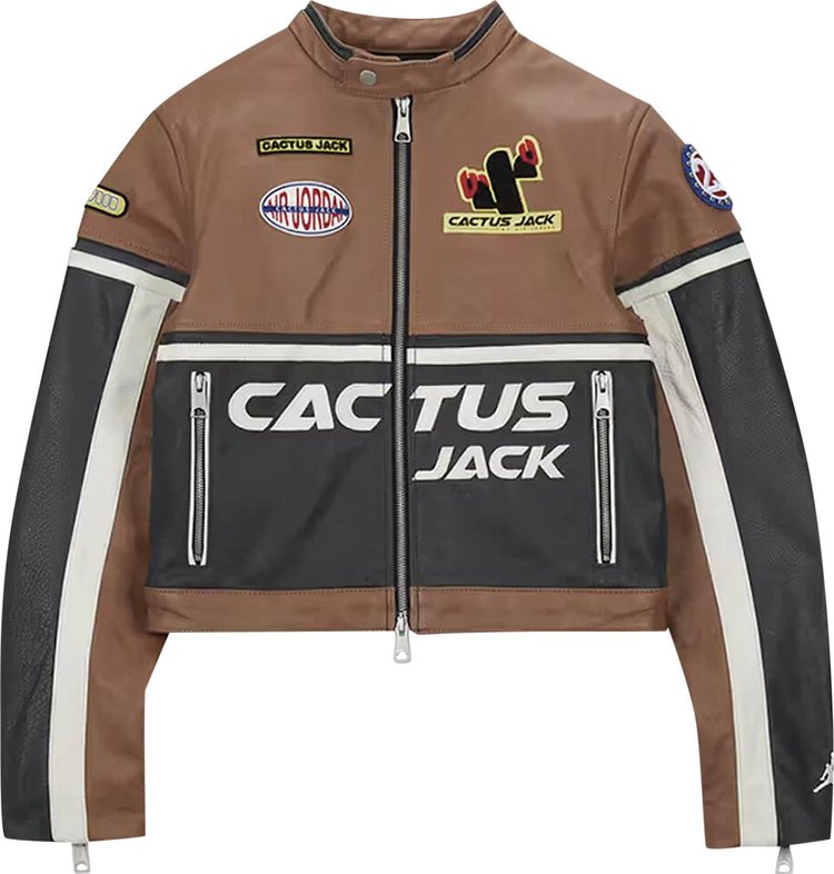 Cactus Jack by Travis Scott x Travis Scott Cactus Jack Leather Jacket Archaeo Brown