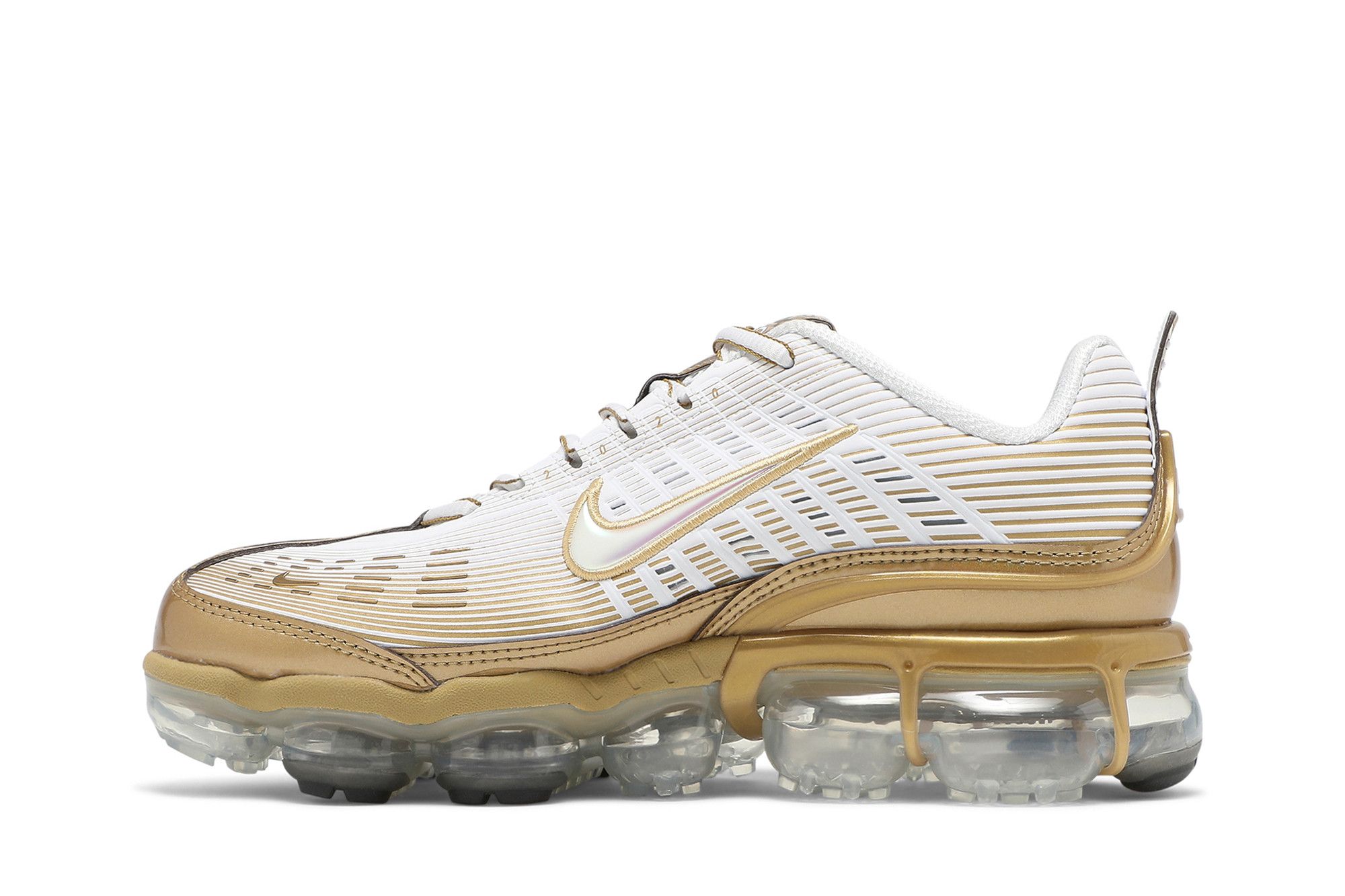 Women's white and gold vapormax 2025