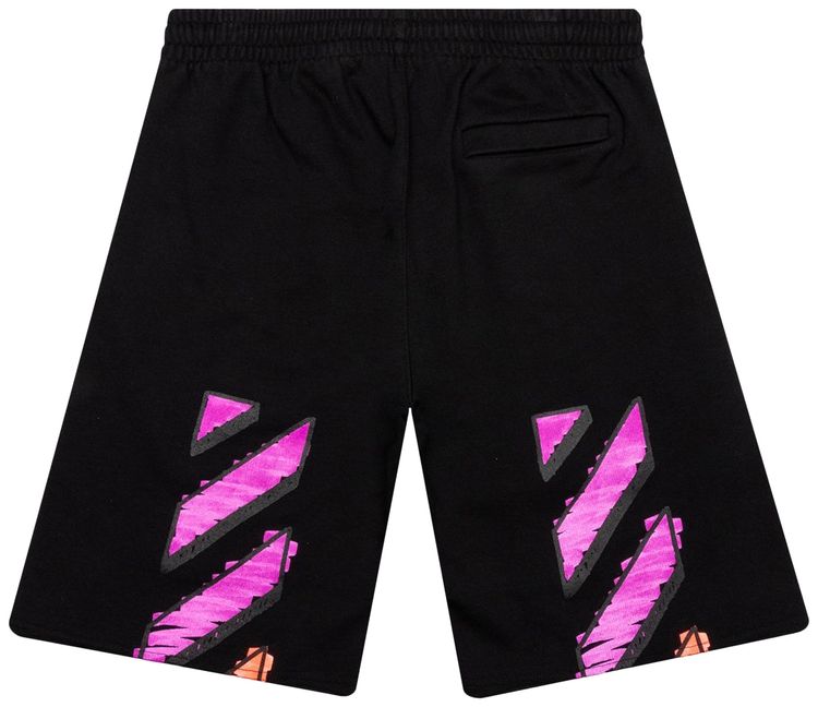 Off White Marker Sweatshorts BlackFuchsia