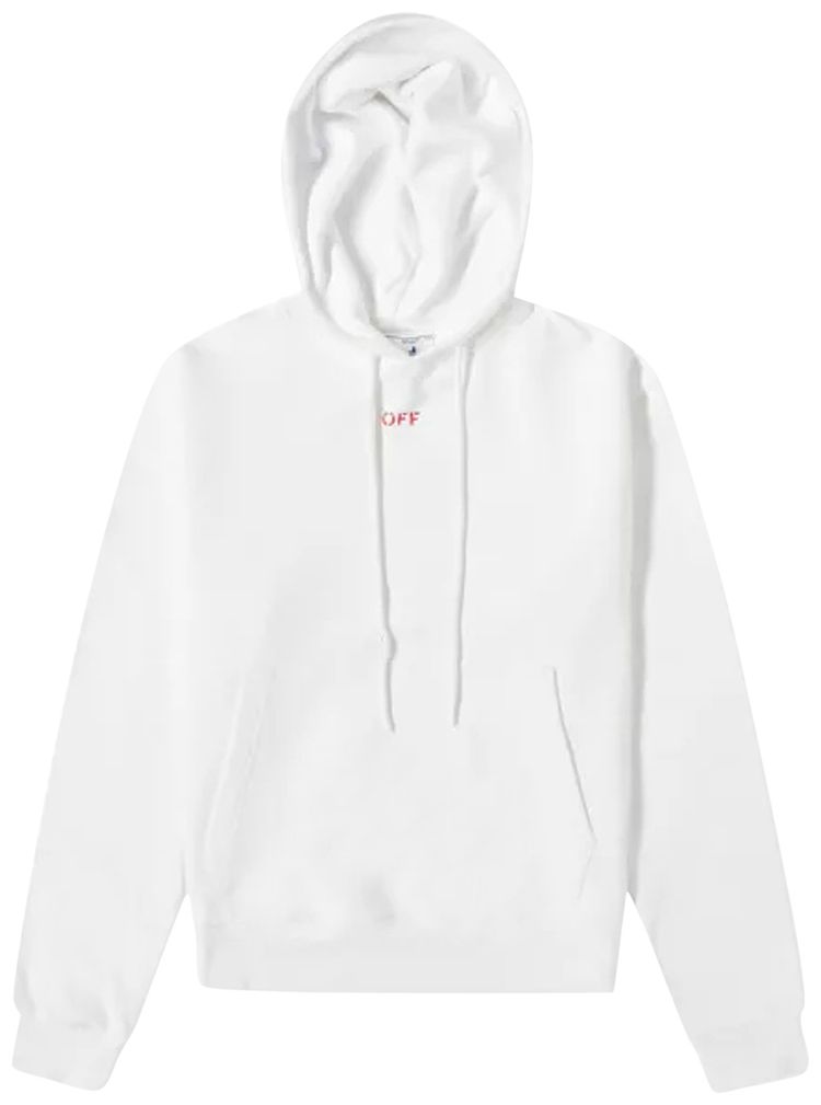 Off White Stencil Arrows Hoodie White