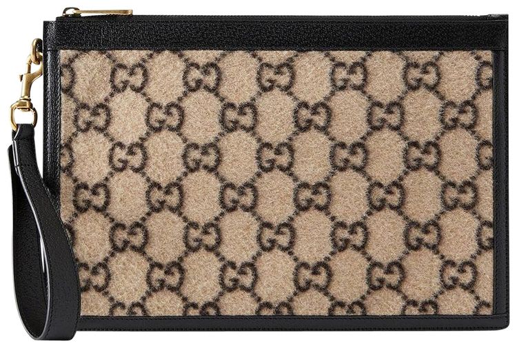 Gucci GG Supreme Wool Pouch Beige