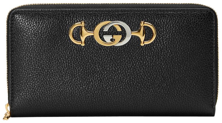 Gucci Grainy Leather Zip Around Wallet Black