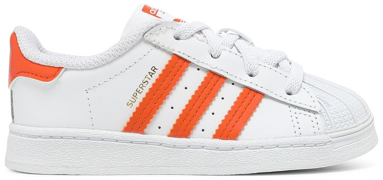 Adidas Superstar Infant White Orange
