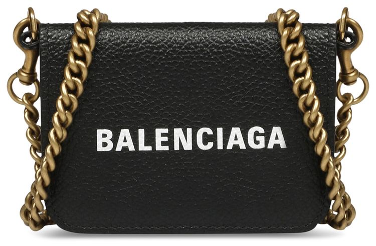 Balenciaga Logo Wallet On Chain Black
