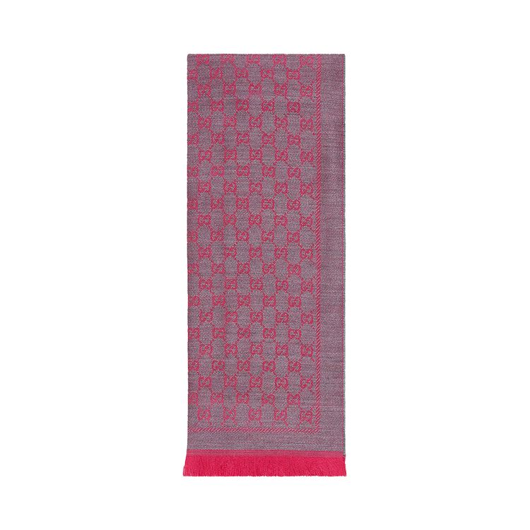 Gucci Wool GG Jacquard Scarf Pink