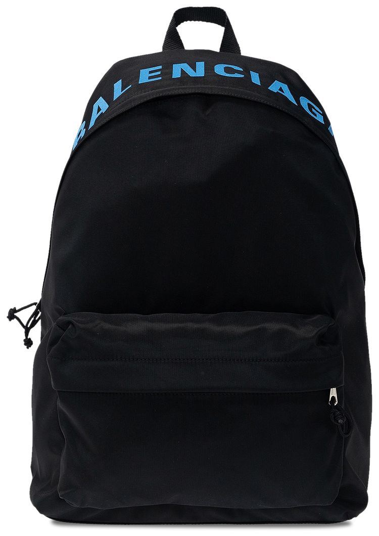 Balenciaga Lettering Embroidery Backpack Black