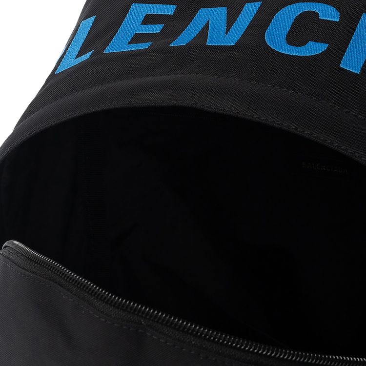 Balenciaga Lettering Embroidery Backpack Black