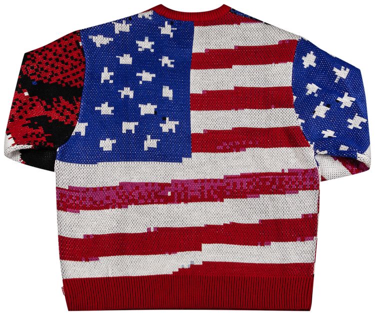 Supreme Digital Flag Sweater Red