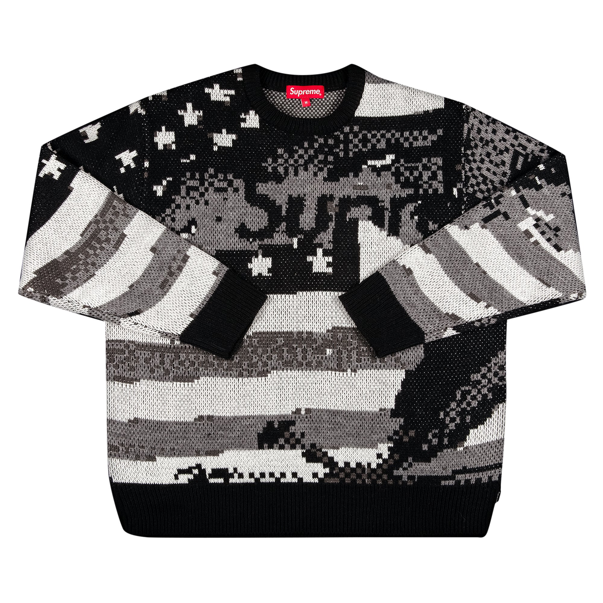 Buy Supreme Digital Flag Sweater 'Black' - SS21SK8 BLACK | GOAT