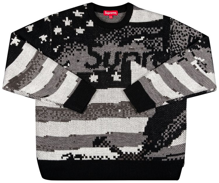 Supreme Digital Flag Sweater Black