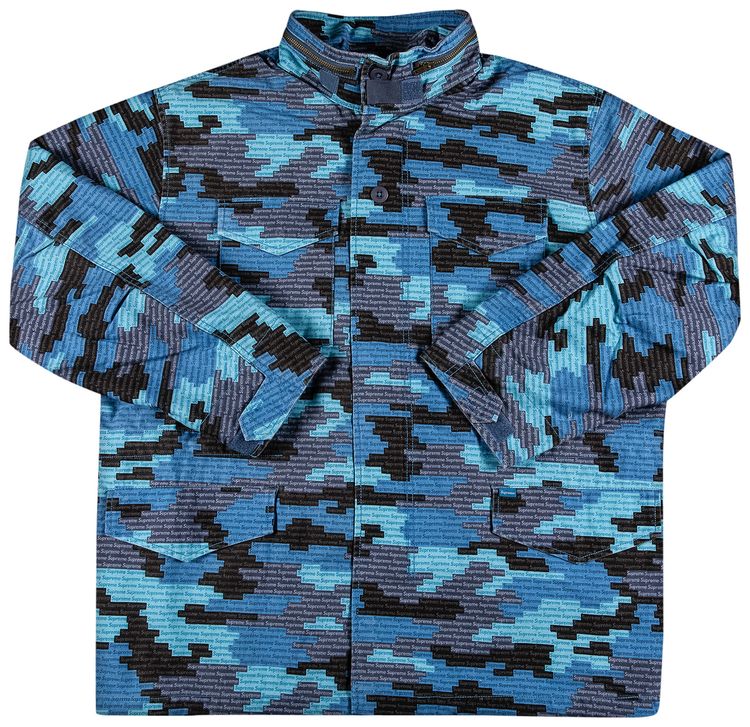 Supreme Logo Camo M 65 Jacket Blue