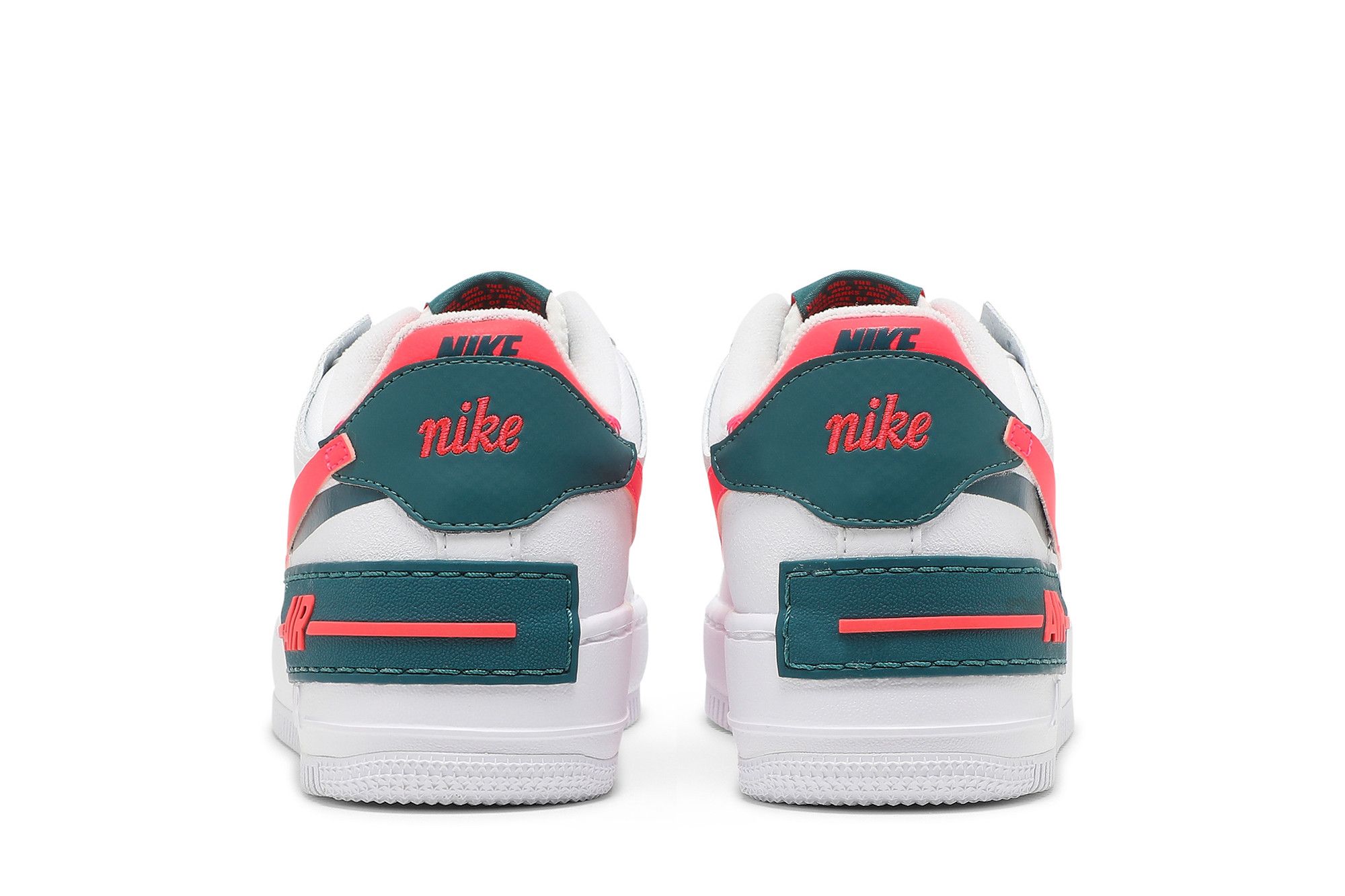 nike air force 1 shadow white dark teal solar red