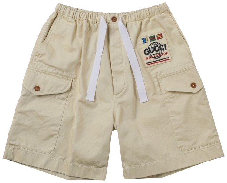 Gucci Cotton Drill Shorts Beige