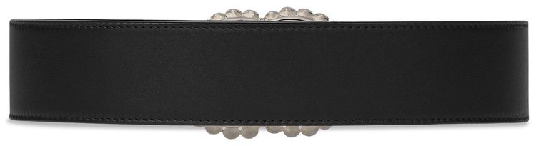 Gucci Leather Belt With Double G Buckle BlackCrystal