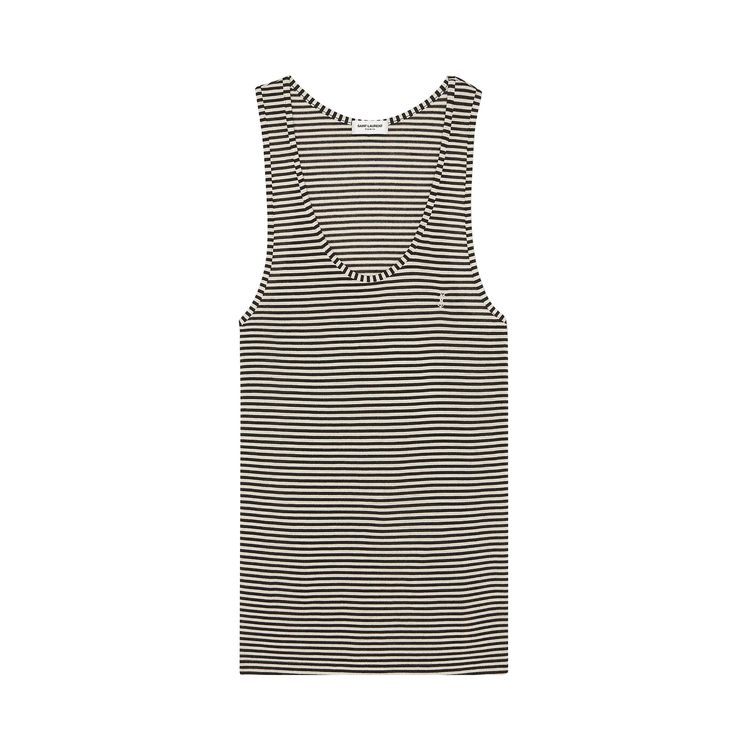 Saint Laurent Striped Tank Top NaturalNoir