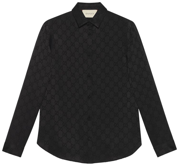 Gucci GG Crepe De Chine Silk Shirt Black