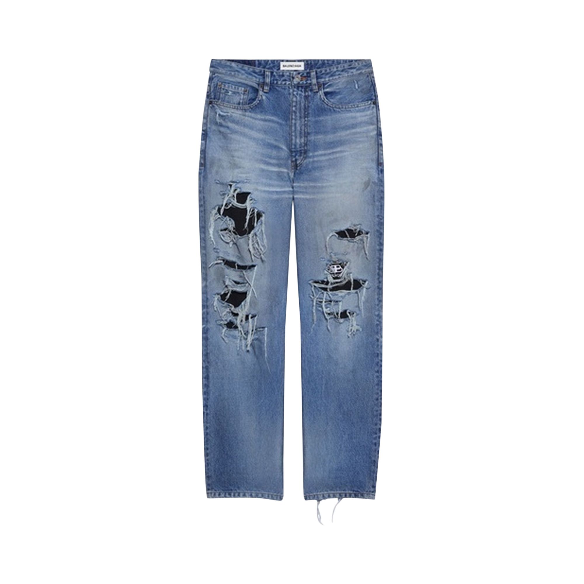 Buy Balenciaga Distressed Jeans 'Dirty Light Vintage Blue