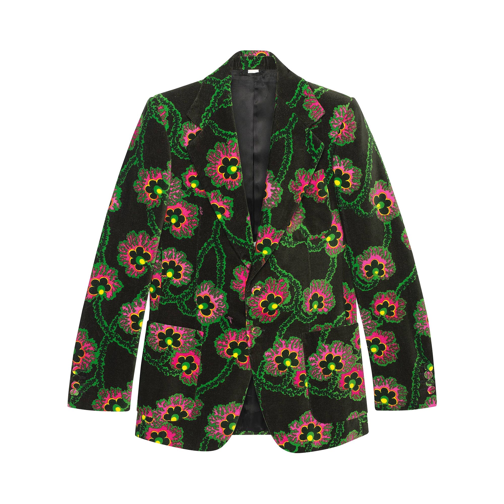 Buy Gucci x Ken Scott Print Velvet Jacket 'Black/Pink/Multicolor