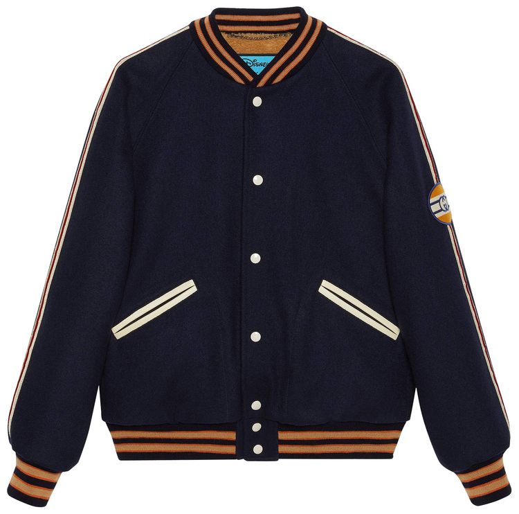 Gucci x Disney Donald Duck Felt Bomber Jacket Blue