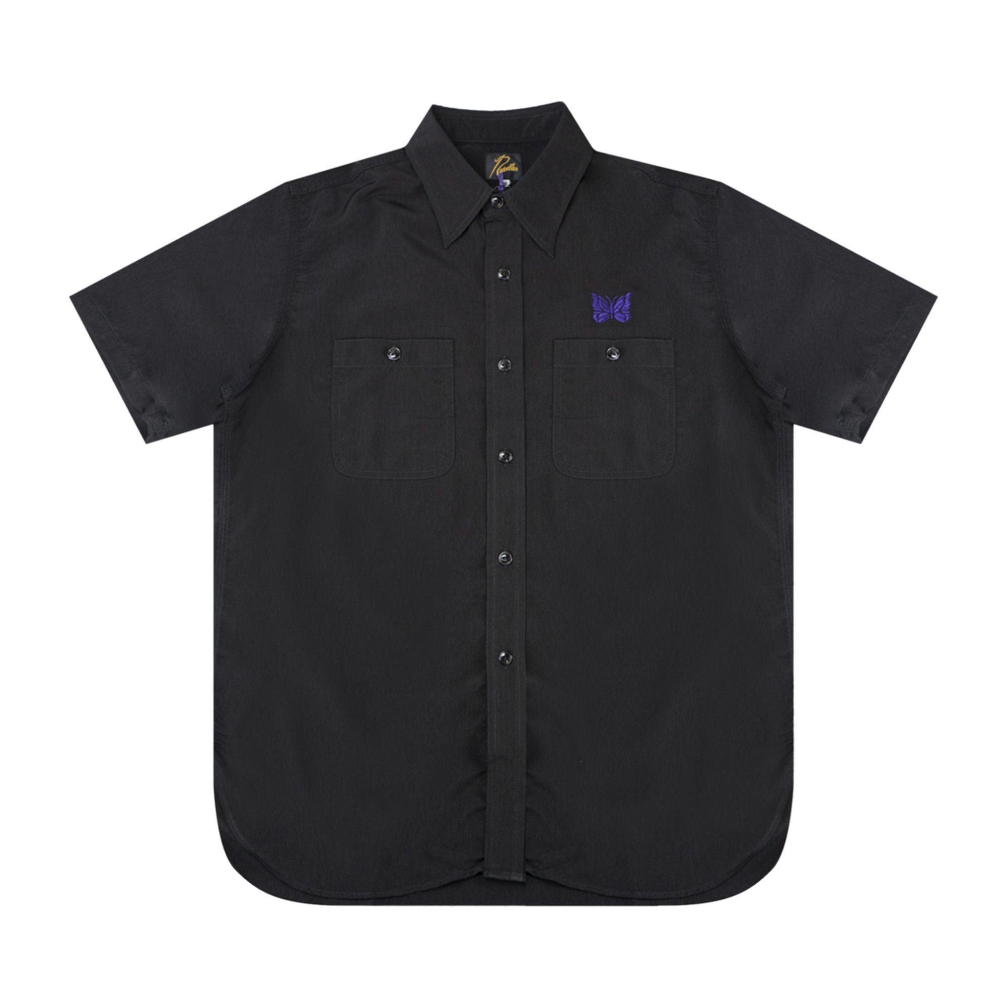 Buy Needles Poly Short-Sleeve Workshirt 'Black' - IN136 BLAC