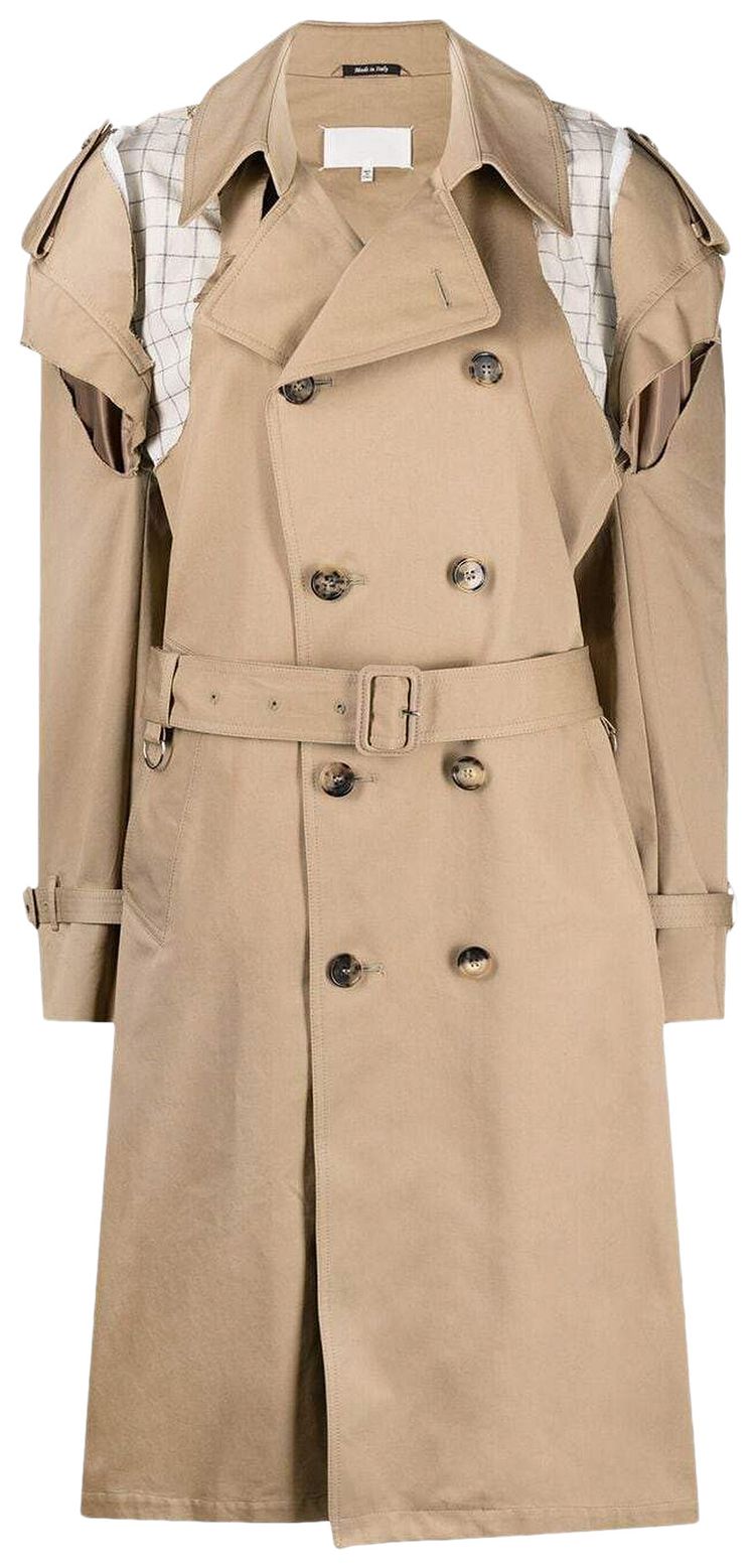 Maison Margiela Cut Out Shoulder Trench Coat Beige