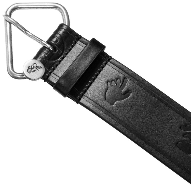 Off White Embossed Leather Belt Black