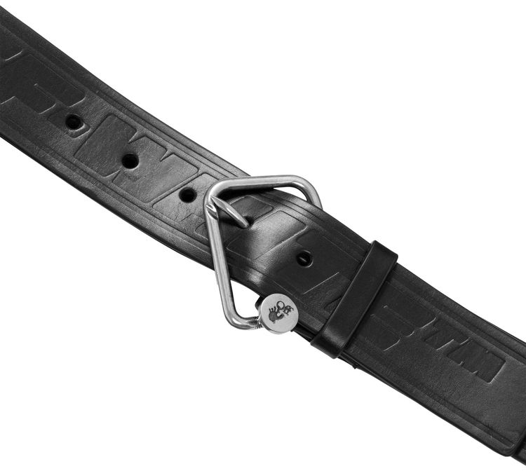 Off White Embossed Leather Belt Black
