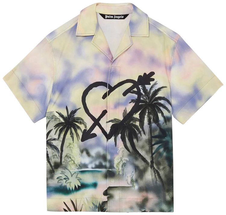 Palm Angels Paradise Bowling Shirt MultiBlack