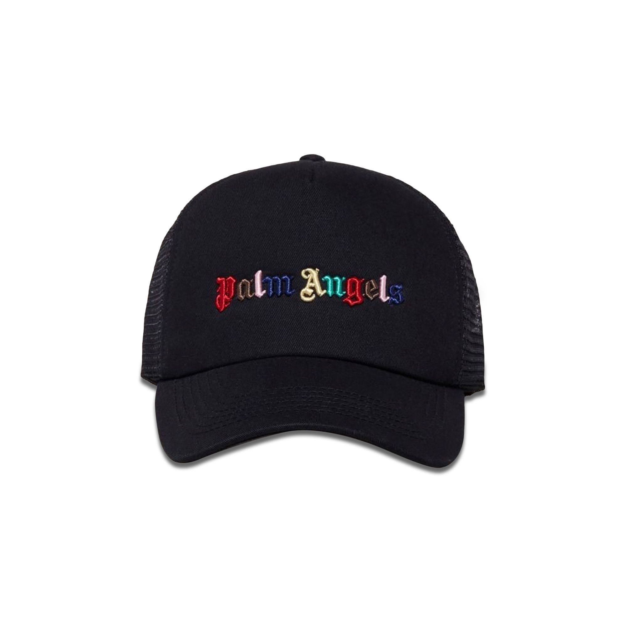 Buy Palm Angels Rainbow Logo Cap 'Black/Multicolor