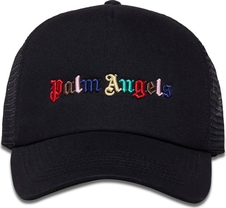 Palm Angels Rainbow Logo Cap 'Black/Multicolor'