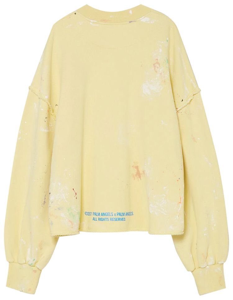 Palm Angels PxP Painted Comfy Crewneck Baby YellowBlue Fluorescent