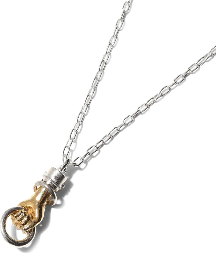 Undercover Fist Necklace With Loop Detail GoldWhite