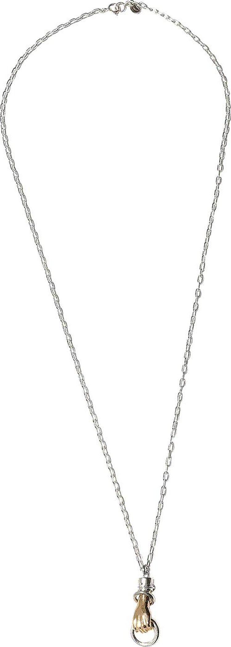 Undercover Fist Necklace With Loop Detail GoldWhite